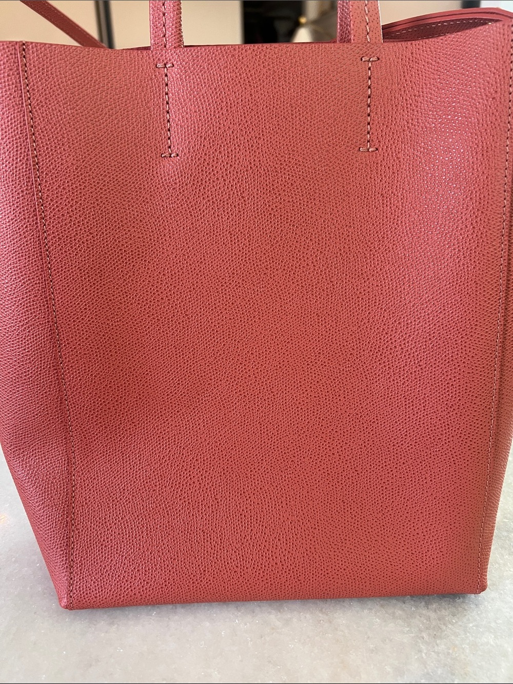 Celine Small Cabas Tote – Lychee Calfskin (Rust/Terracotta) – Excellent - Picture 5 of 7